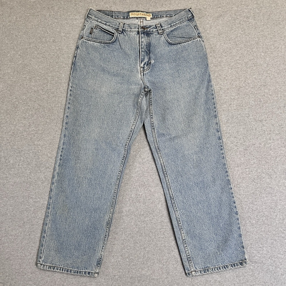 Cabelas Casuals Jeans Womens 14 Short Blue Straight Workwear Outdoor Light Denim